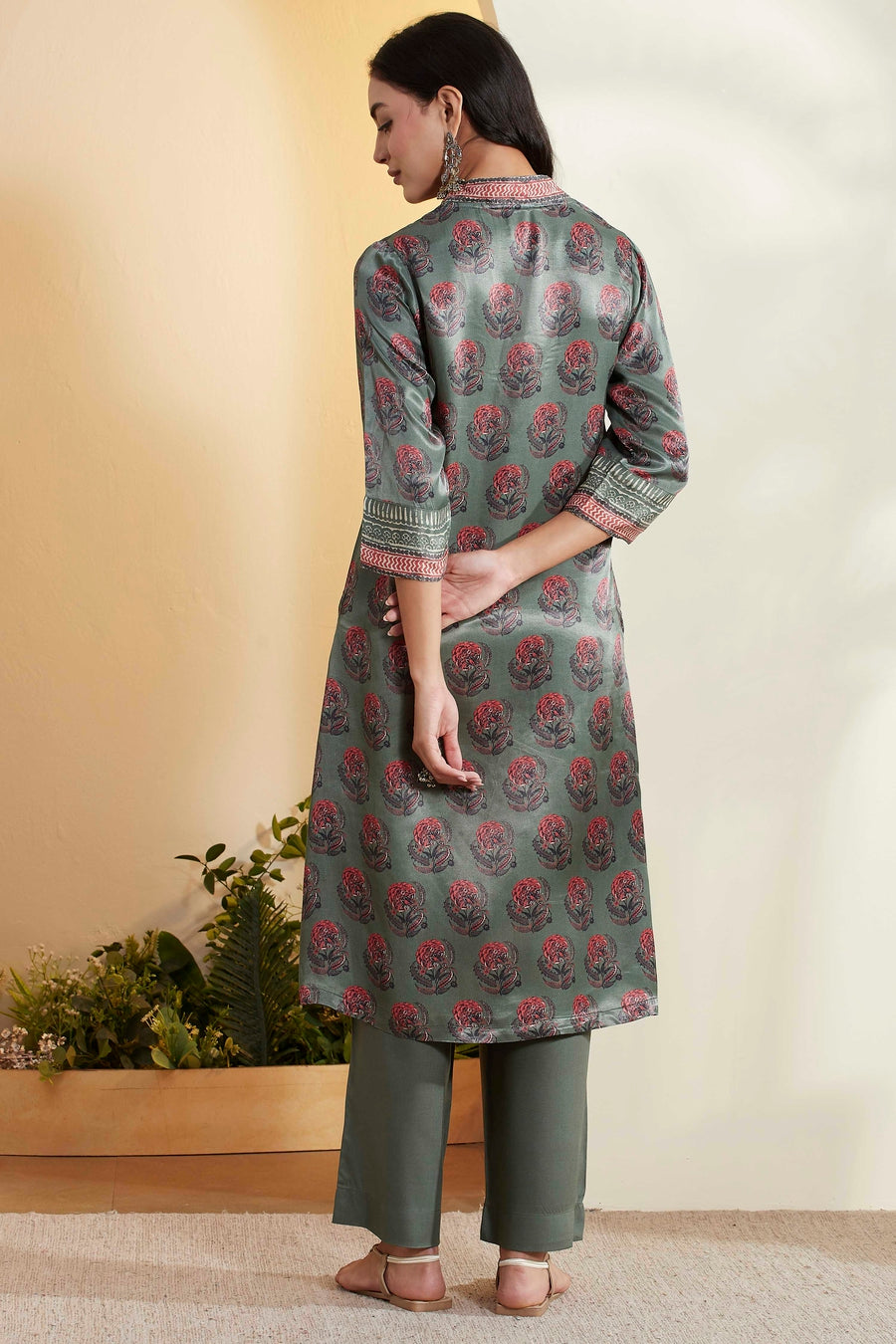 Green Floral Printed