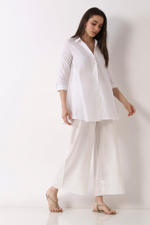 Cotton Flared Palazzos