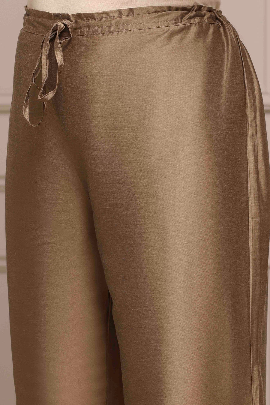 Antique Gold Straight Palazzo Pants – view 2
