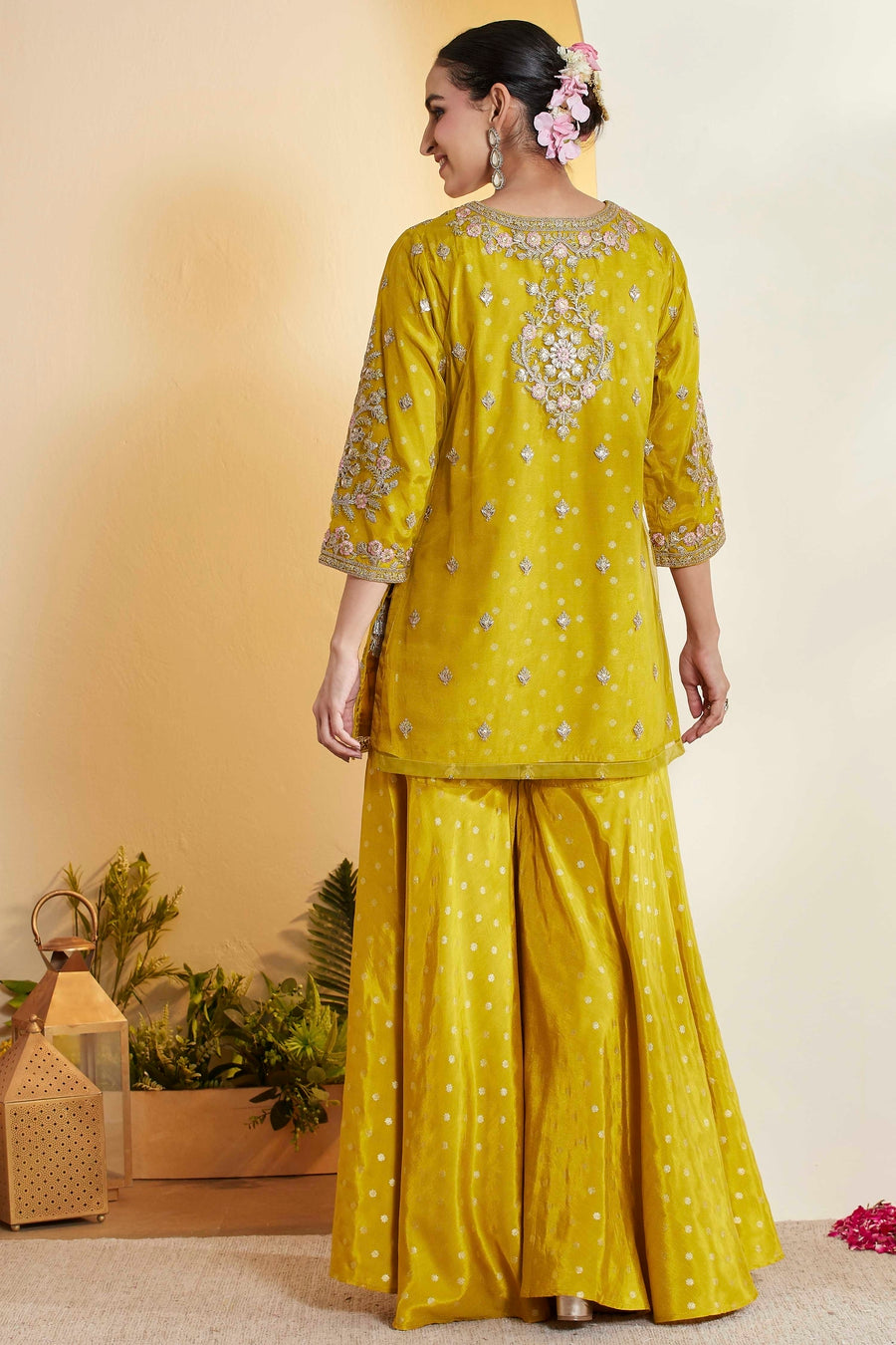 Green Sharara Set