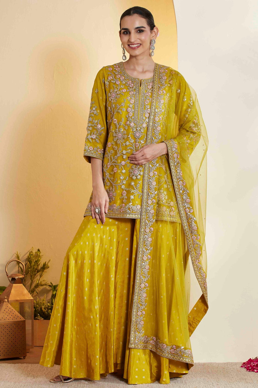 Green Sharara Set