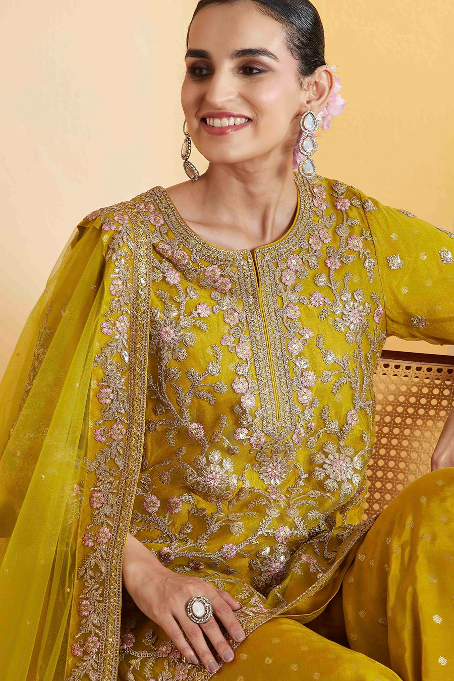 Green Sharara Set
