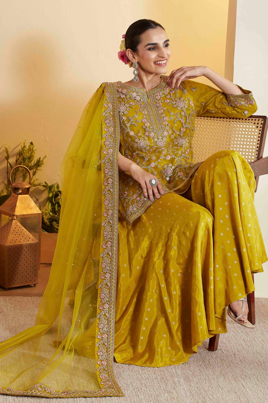 Green Sharara Set