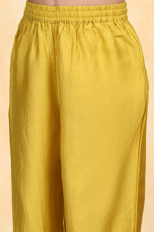 Polyester Blend Solid Gathered Kurta Set