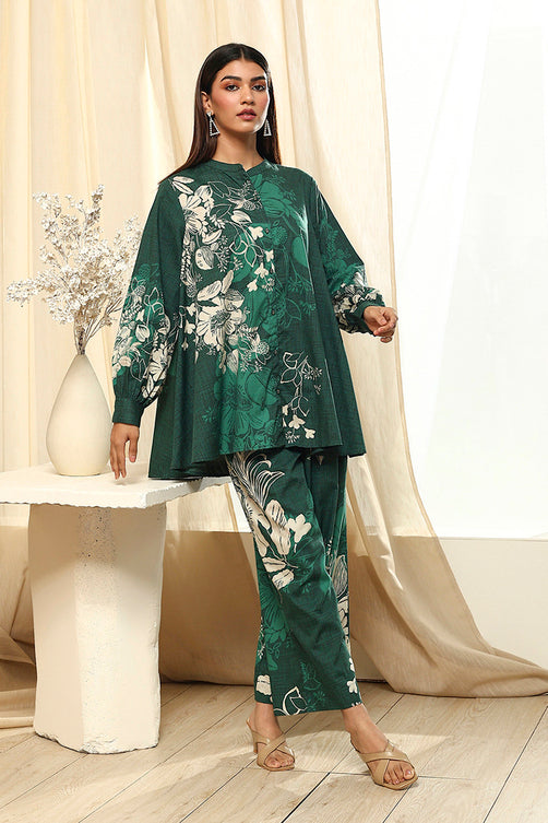 Green Cotton Floral Printed Co-ord Set