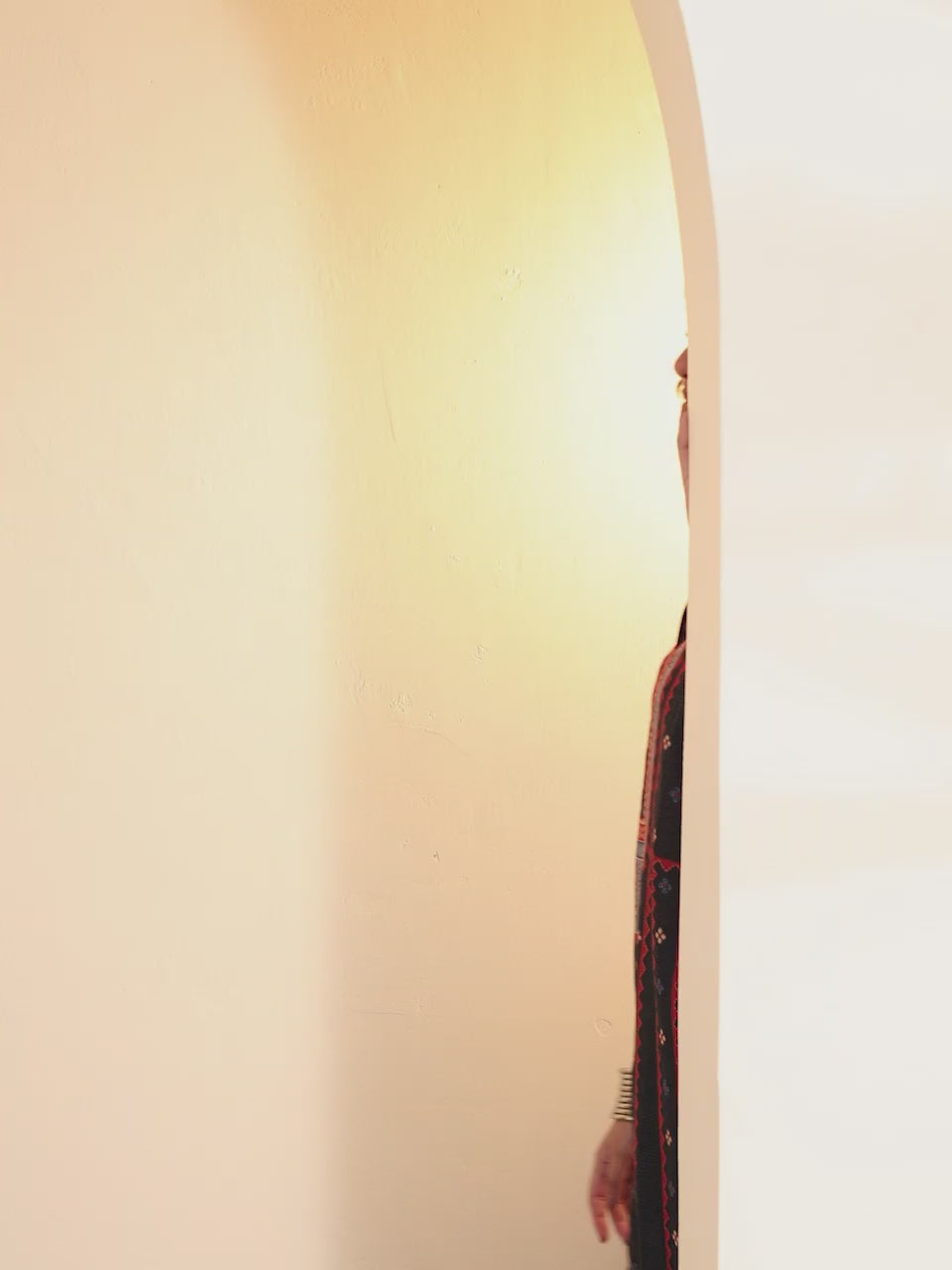Black and red printed kurta and pants set by BIBA, product video