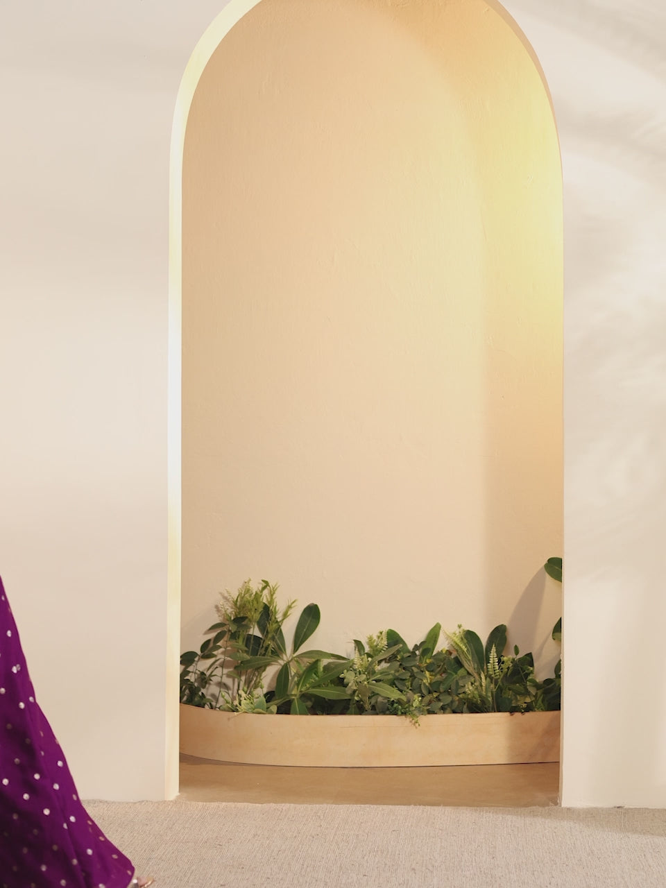 Purple Embroidered Peplum Top with Flared Sharara Palazzo Set