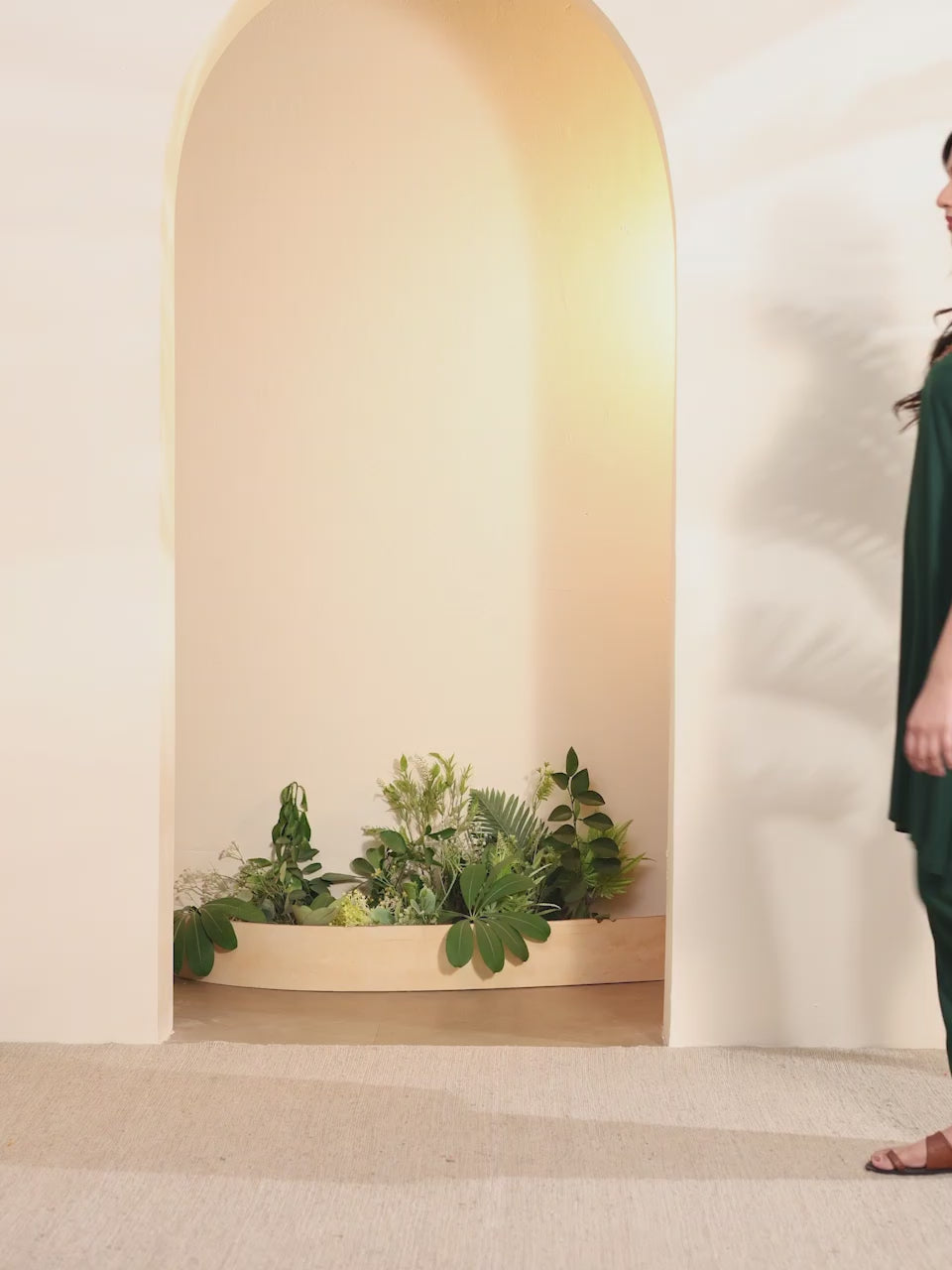 Dark green embellished neckline kurta set by BIBA, product video