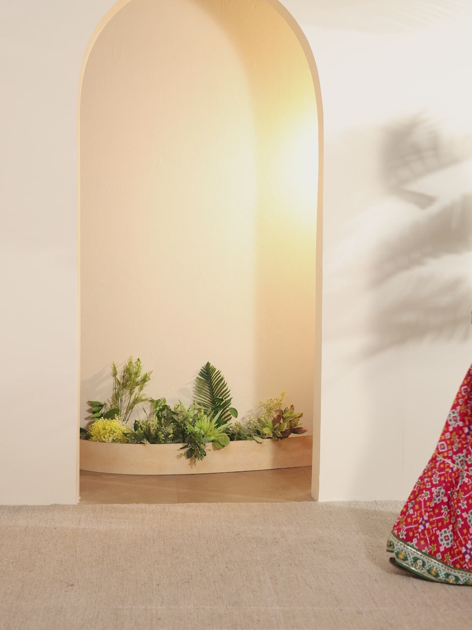 Red patola print lehenga choli set by BIBA, product video