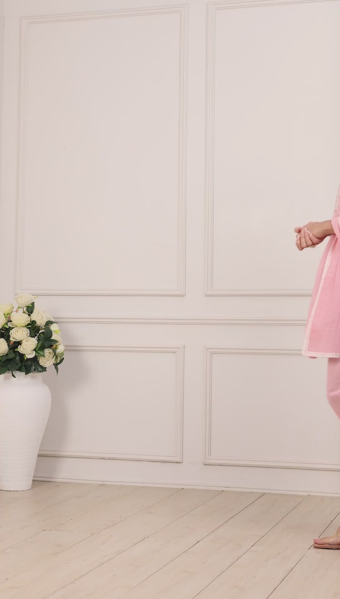 Pink Cotton Floral Printed Regular Suit Set