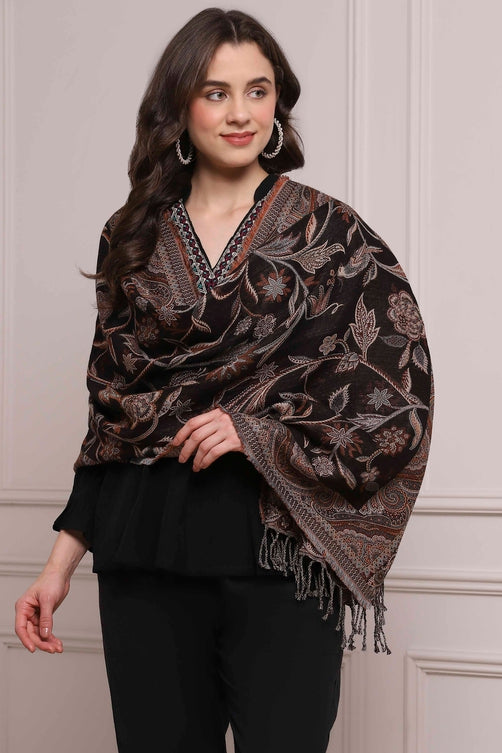 Yarn-Dyed Printed Winter Stole