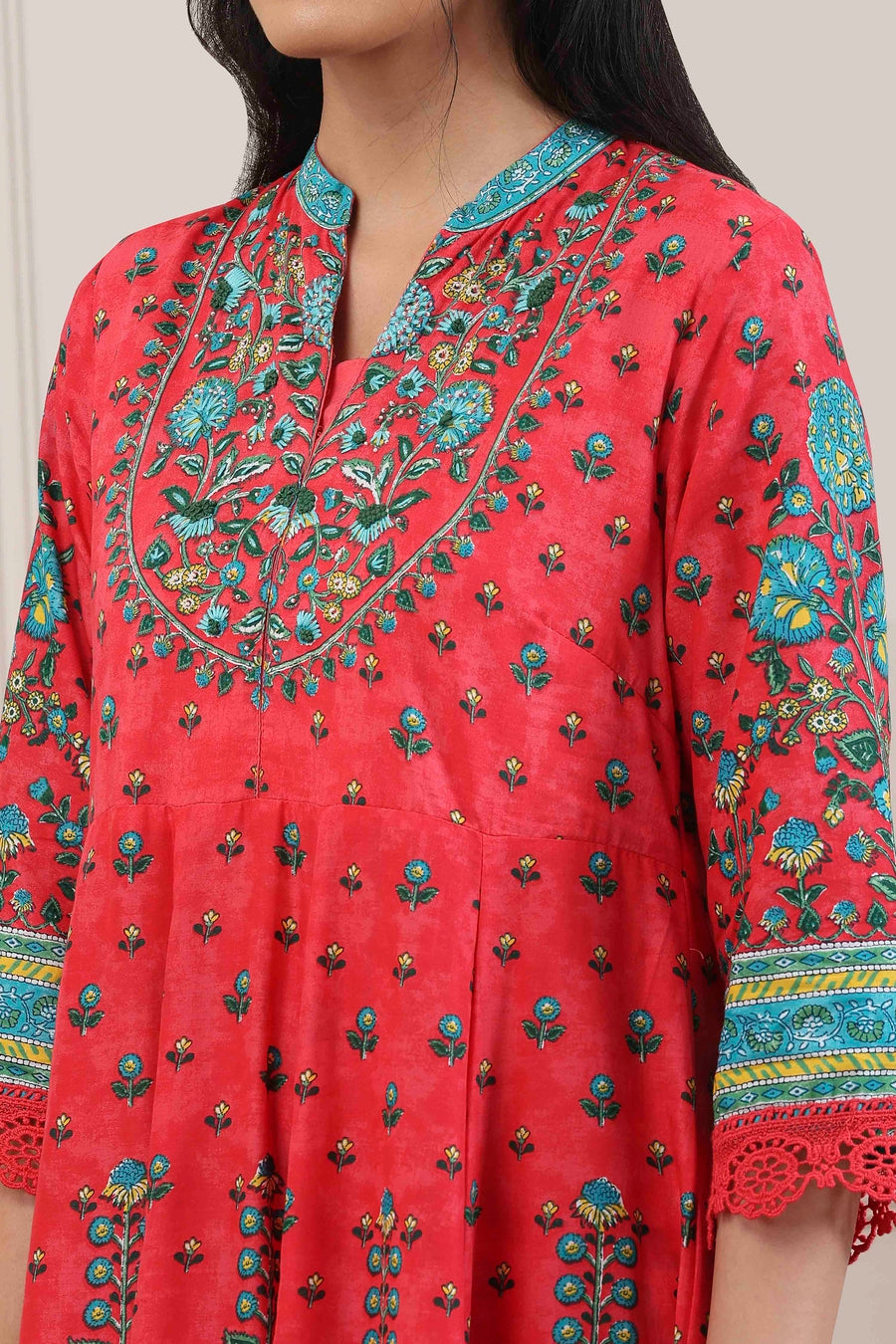 Red Cotton Suit Set