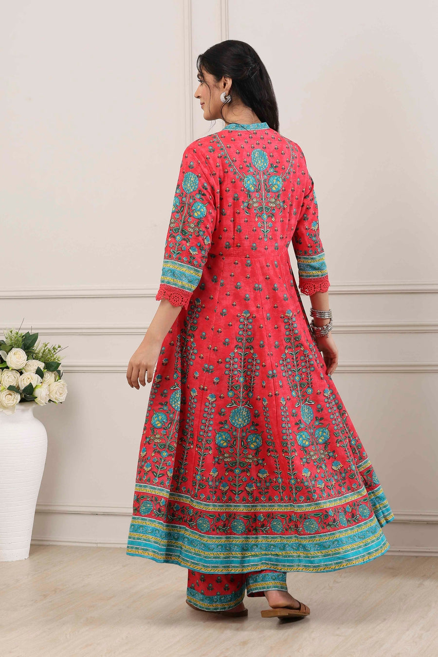 Red Cotton Suit Set