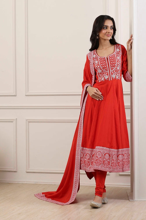 Cotton Sequin Embroidered Kalidar Suit Set