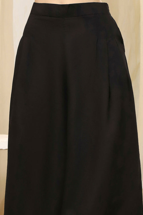 Black Solid Straight Co-ord Set